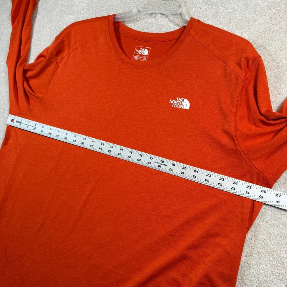 The North Face FlashDry Long Sleeve Shirt Mens XXL Orange Heathered Performance
